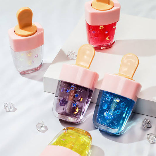 ice cream shape Lip Gloss Liquid Lipstick Moisturizer Lips for girl pack of 6 (3.5ml)