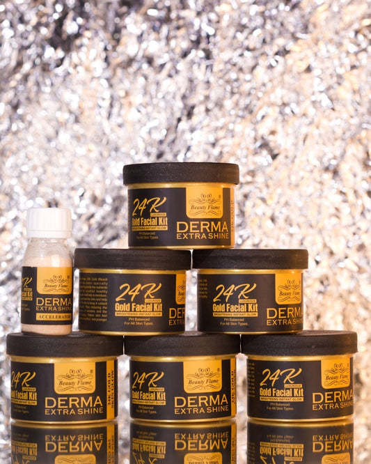 DERMA EXTRA SHINE 24 K Gold FACIAL kit BRIGHTENING INSTANT GLOW