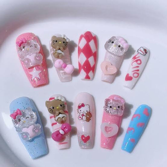 Hello kitty cute babies nails         (Pack of 4)