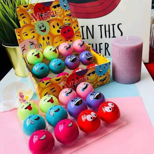 Emoji Transparent Lip Balm Lip Moisturizing 6pcs set